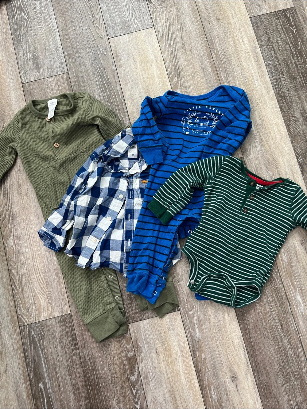Bundle baby boy long sleeve polo rompers